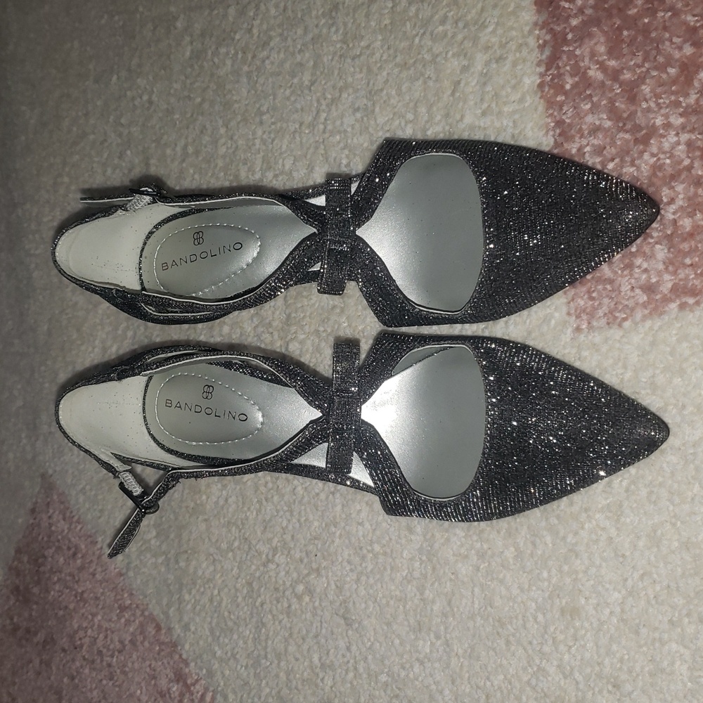 Bandolino silver glitter heels